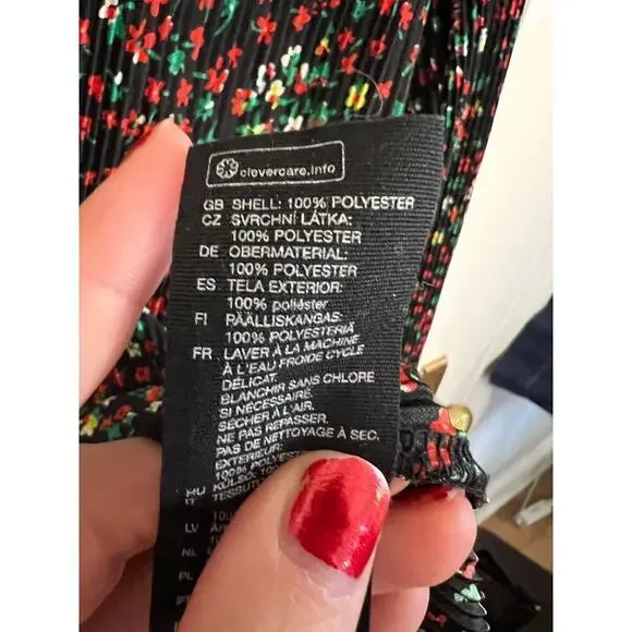 & Other Stories Stockholm Atelier Dark Floral Printed V Neck Long Sleev Top 2 XS - Picture 8 of 10